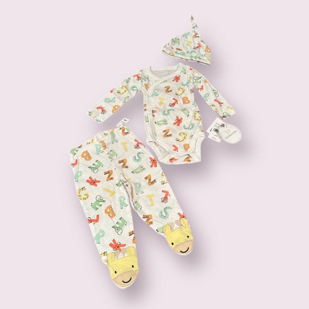 NWT Koala Baby Colorful Animal And Alphabet Baby Outfit Set Size 3/6 Months